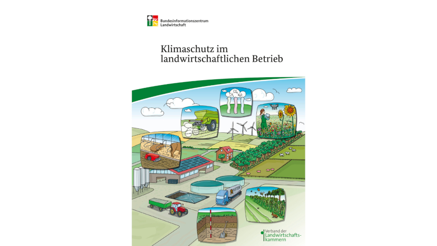Titelseite der Broschüre Klimaschutz im landwirtschaftlichen Betrieb
