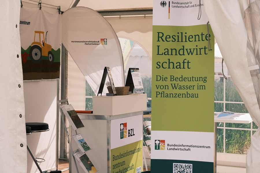 Elemente für den Stand des Bundesinformationszentrums Landwritschaft auf den Ökofeldtagen 