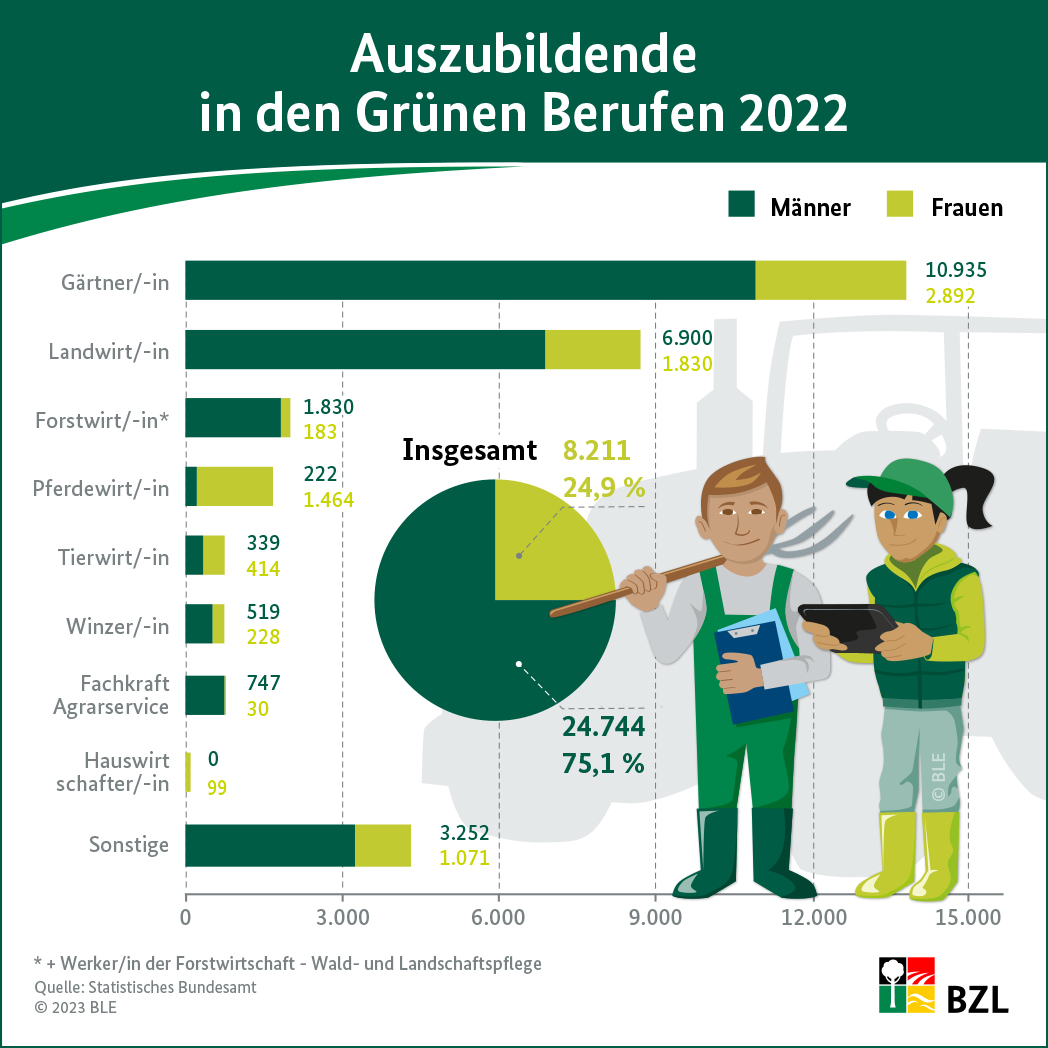 Infografik Auszubildende in den grünen Berufen 2022