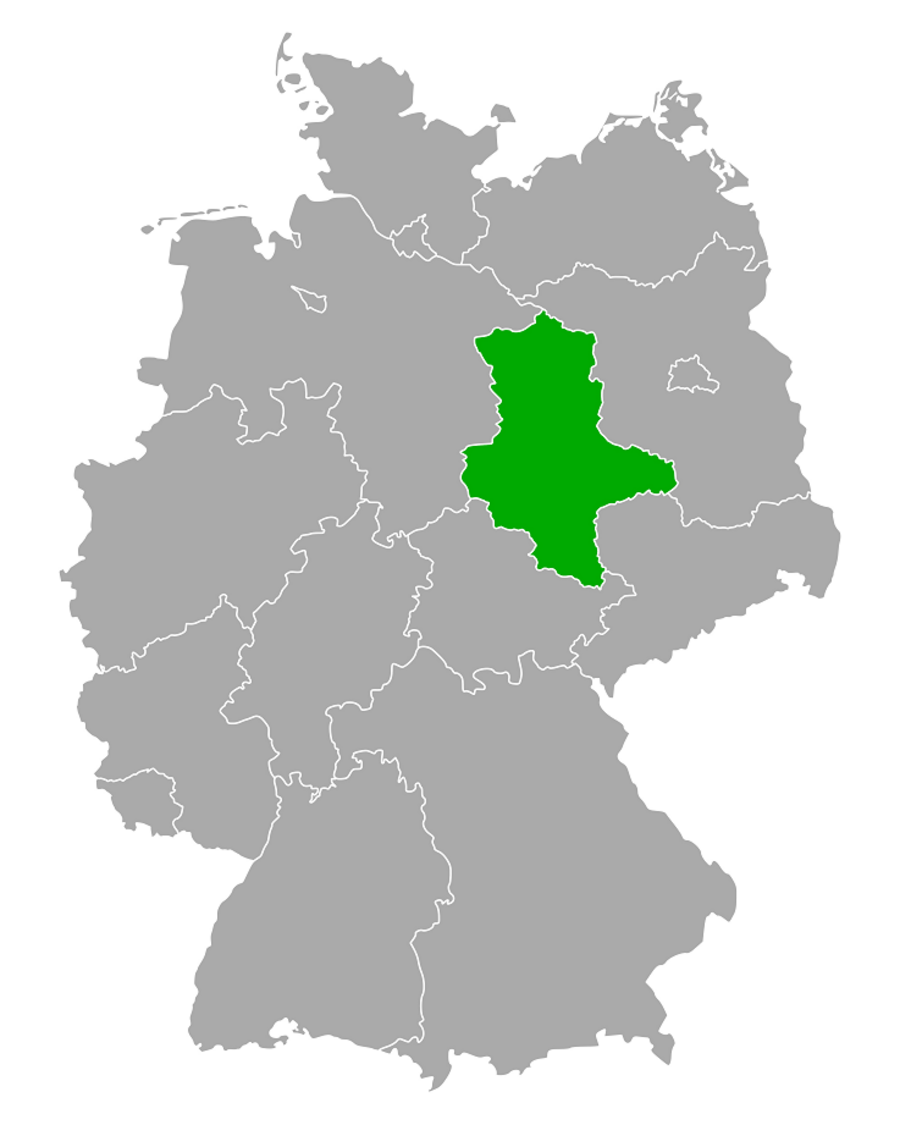 Umrisskarte Sachsen-Anhalt