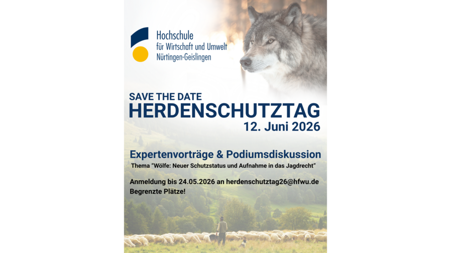 Flyer: Herdenschutztag an der Hochschule für Wirtschaft und Umwelt Nürtingen-Geislingen
