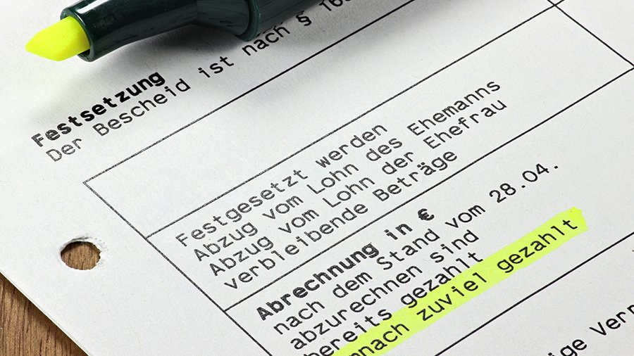 Ausschnitt eines Lohnsteuerbescheids