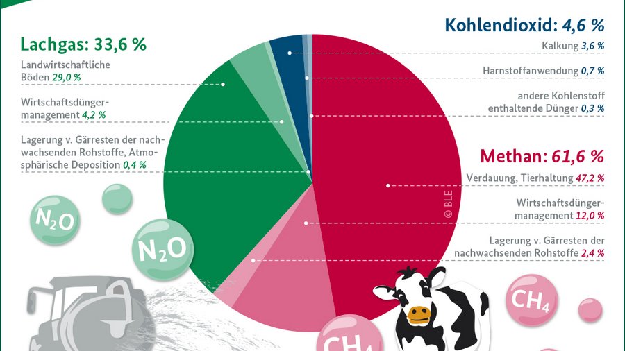 Infografik Treibhausgas-Emissionen der Landwirtschaft