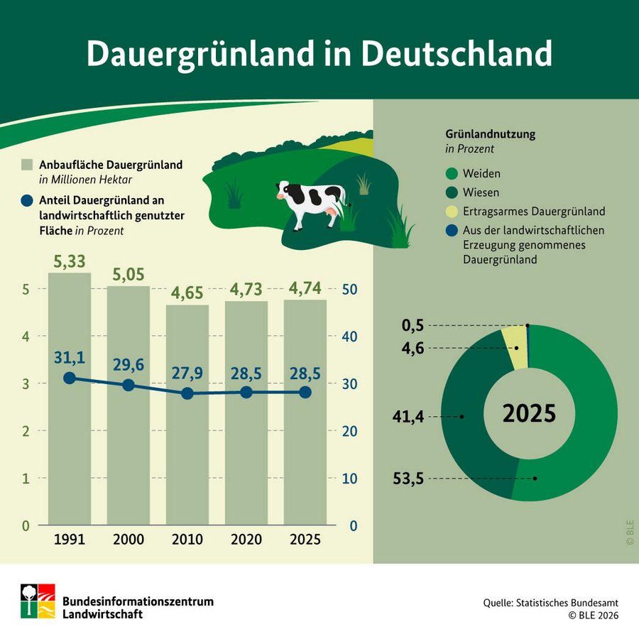 Infografik Dauergrünland in Deutschland