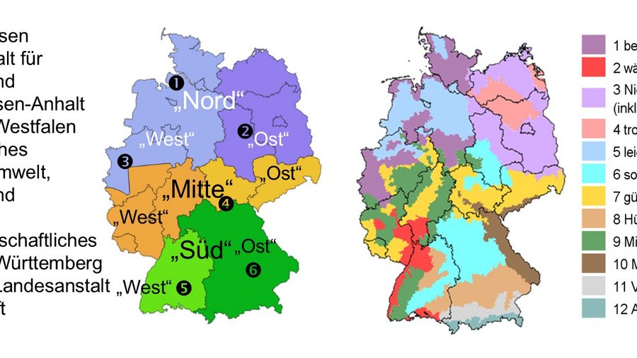Deutschlandkarte mit MuD-Regionen.