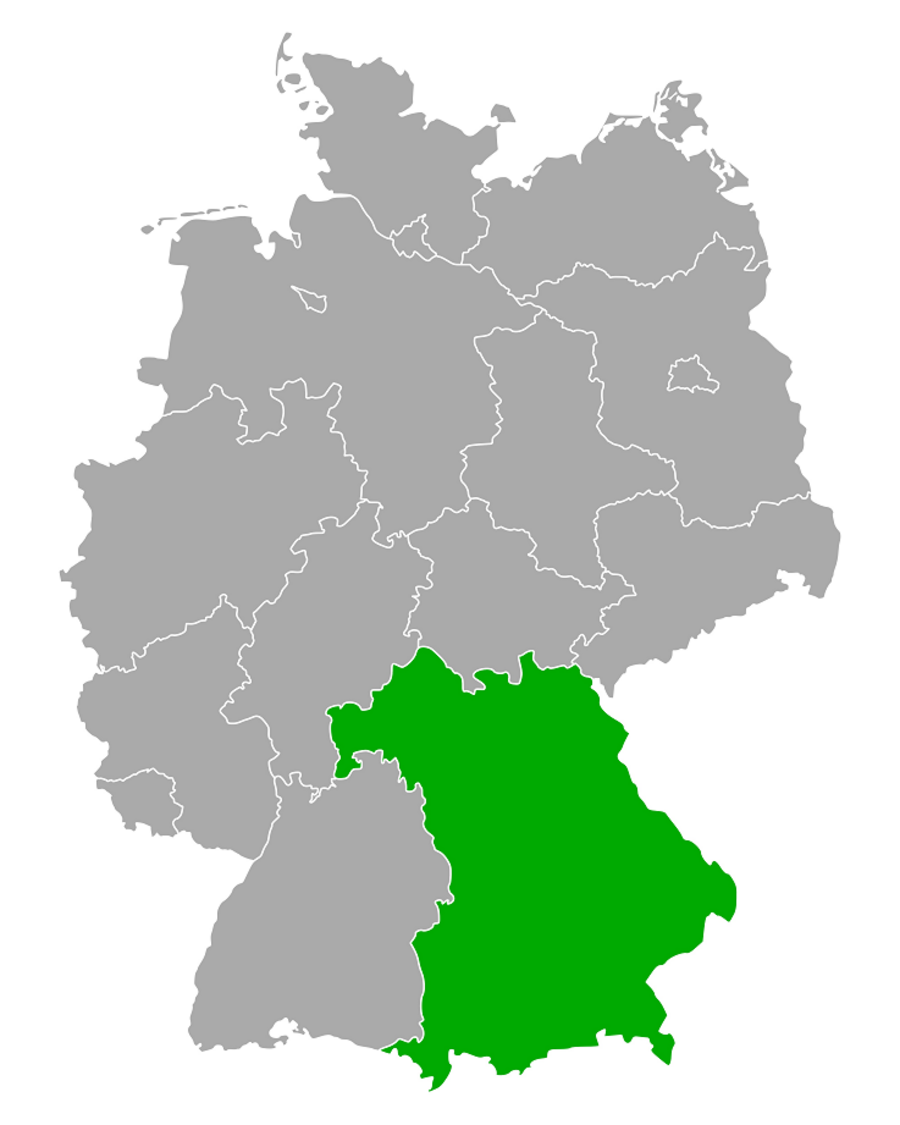 Umrisskarte Bayern