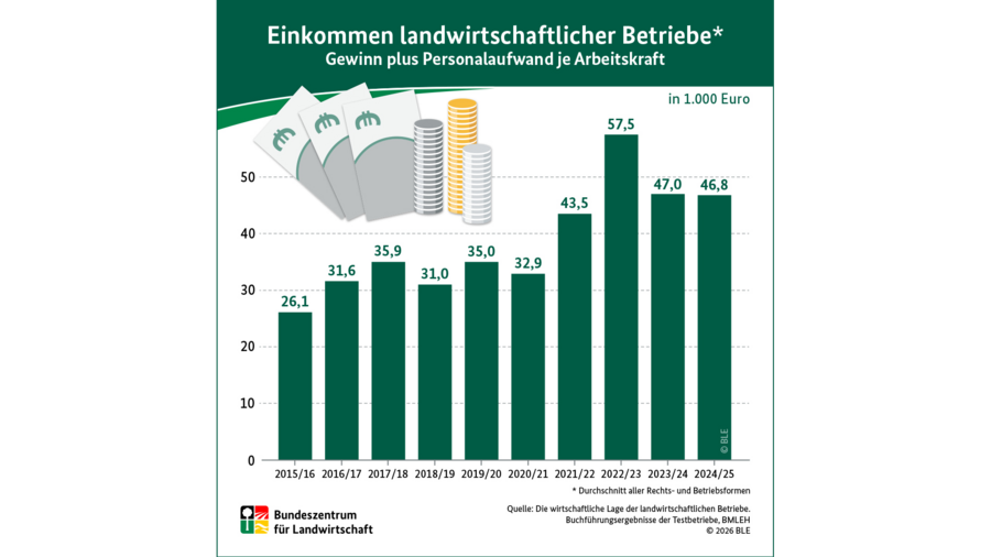 Infografik Einkommen in der Landwirtschaft