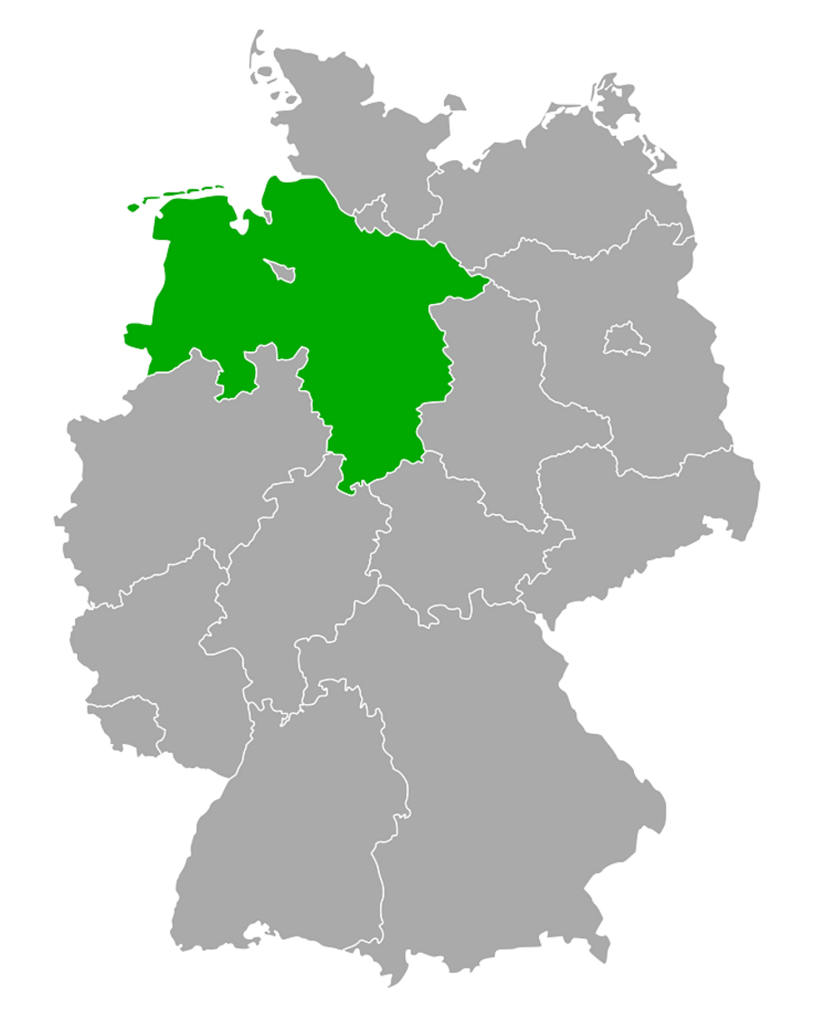 Umrisskarte Niedersachsen