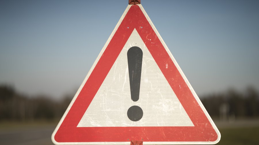 Exclamation Mark Traffic Warning Sign
