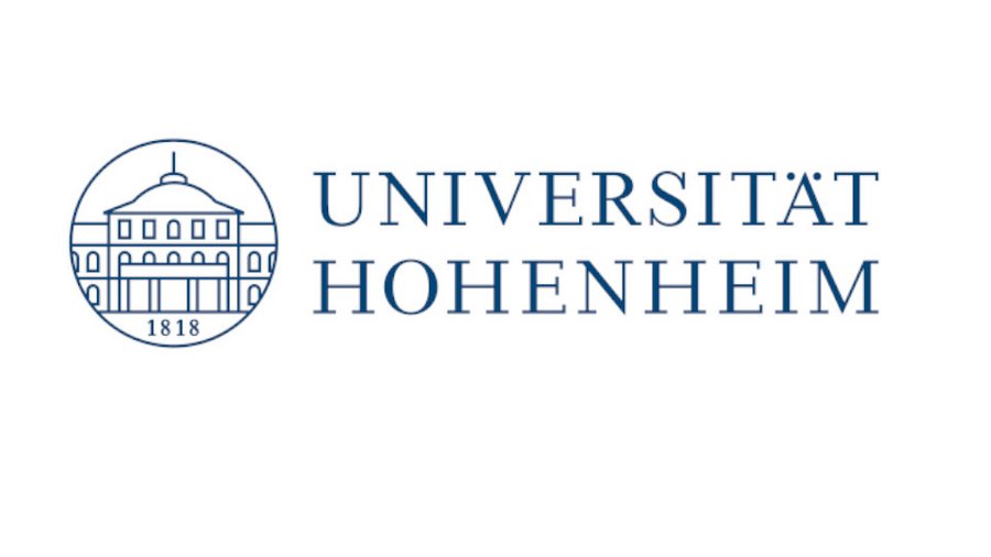 Logo der Universität Hohenheim, Gebäude darunter Jahreszahl 1818