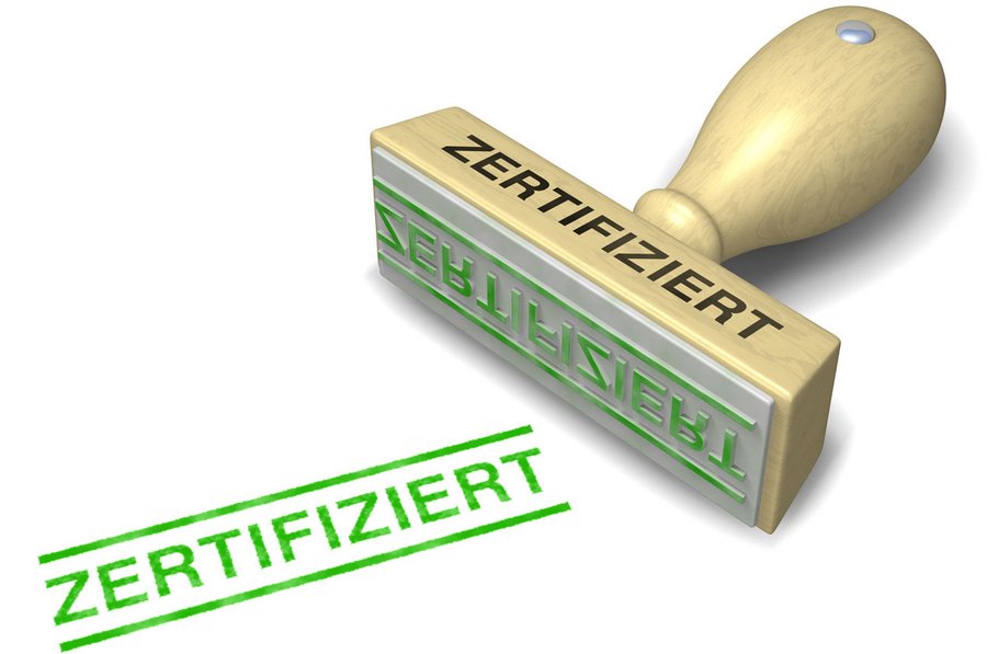 Stempel mit dem Wort Zertifiziert