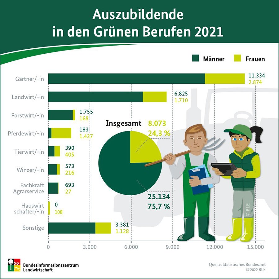 Infografik Auszubildende in den grünen Berufen 2021