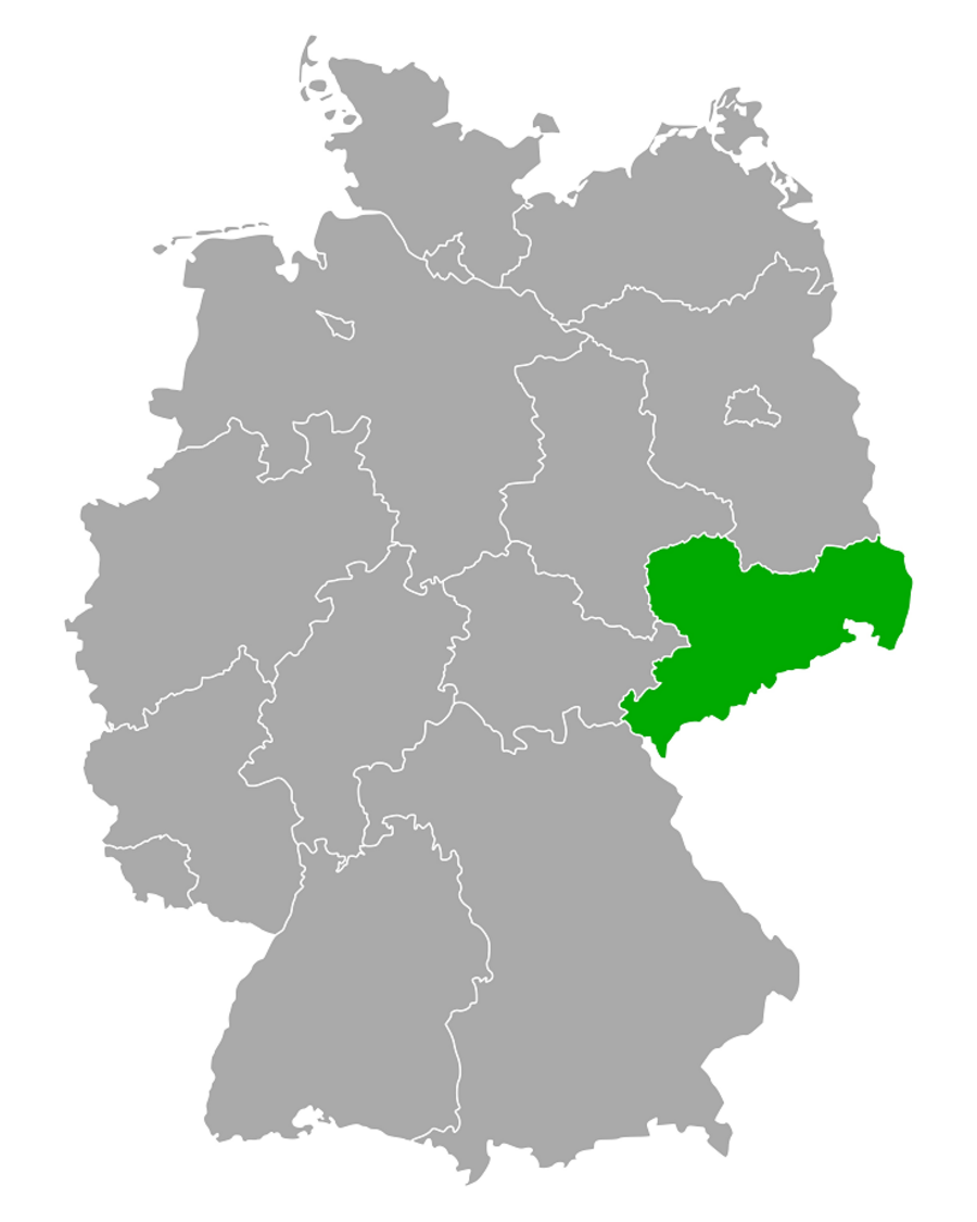 Umrisskarte Sachsen